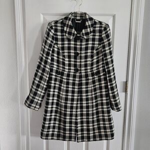 NWOT APT. 9 Houndstooth Baby Doll Style Wool Blend Coat